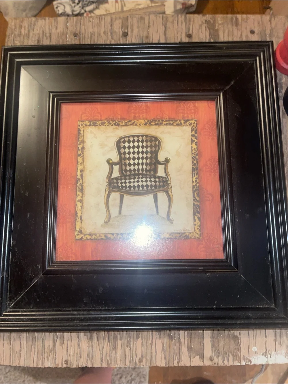 Black Framed Chair Art Print - Home Accents